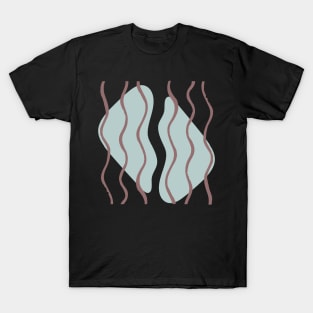 Contemporary Abstract  Wavy Lines Pastel  Minimalist   design T-Shirt